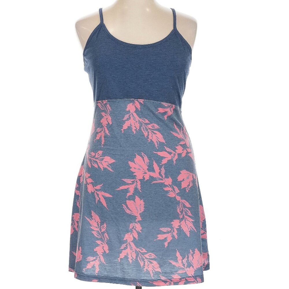 10Tree - Sustainable: Dress, Blue Bodice, Pink Floral Skirt